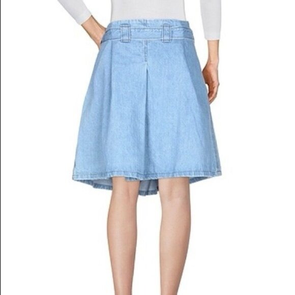 ACNE STUDIOS Bla Konst Light Denim Jean Pleated Belted Skirt Size 36 - Picture 12 of 12